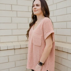 POL Kate Short Sleeve Chenille Sweater