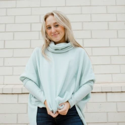 Cherish Soft Cowl Neck Poncho Tops