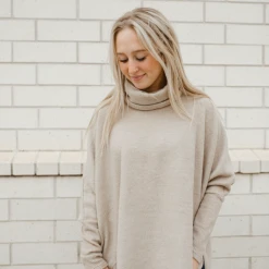 Cherish Soft Cowl Neck Poncho Tops