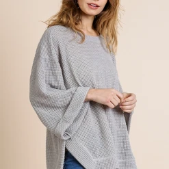 Umgee Sophie Oversized Waffle Knit Top Tops