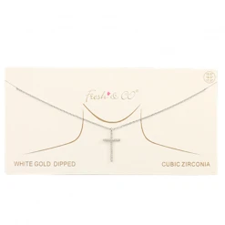 Golden Stella Classic CZ Cross Necklace