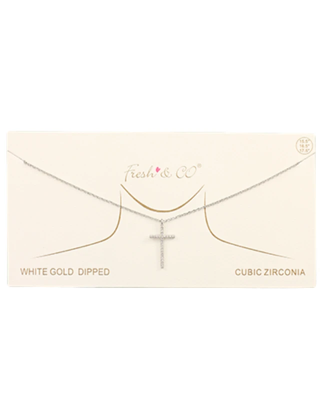 Golden Stella Classic CZ Cross Necklace - Elegant Cubic Zirconia Pendant for Women 4 Golden Stella Classic CZ Cross Necklace