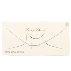 Golden Stella Sideways Cross Charm Necklace Jewelry