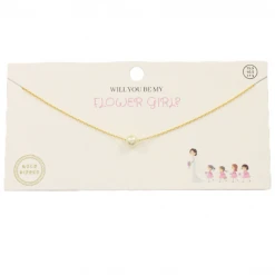 Golden Stella Jewelry Flower Girl Pearl Necklace