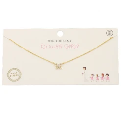 Golden Stella Jewelry Flower Girl Ribbon Necklace