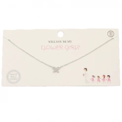 Golden Stella Jewelry Flower Girl Ribbon Necklace