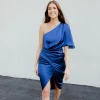 Do + Be Lillian One Shoulder Satin Dress
