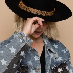 POL Snakeskin Belted Wool Hat Hats