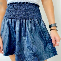 TCEC Jenny Satin Snakeskin Shorts Bottoms