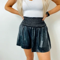 TCEC Jenny Satin Snakeskin Shorts Bottoms