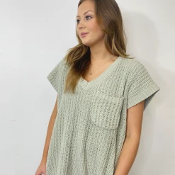 POL Kate Short Sleeve Chenille Sweater