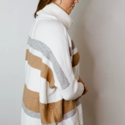 Entro Tops Anna Striped Turtleneck Sweater