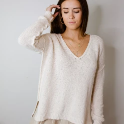 By Together Brooke V Neck Knit Sweater