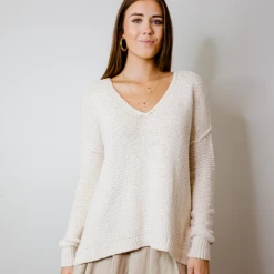 By Together Brooke V Neck Knit Sweater