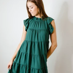 Entro Sara Mock Neck Ruffle Dress Dresses