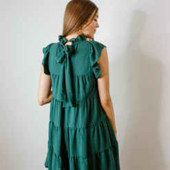 Entro Sara Mock Neck Ruffle Dress Dresses