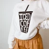 Benie Iced Coffee Graphic Sweatshirt Tops