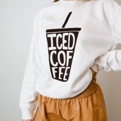 Benie Iced Coffee Graphic Sweatshirt Tops