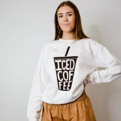 Benie Iced Coffee Graphic Sweatshirt Tops