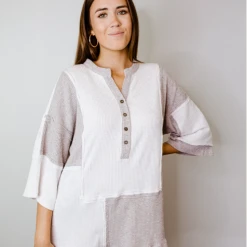 Time After Time Patch It Up Raw Hem Top Tops