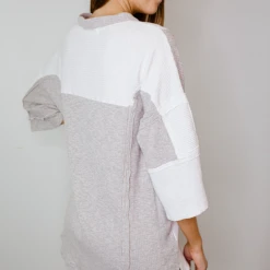 Time After Time Patch It Up Raw Hem Top Tops