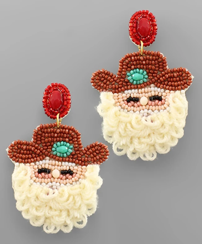 Golden Stella Cowboy Santa Earrings - Festive Holiday Jewelry for Women 3 Golden Stella Cowboy Santa Earrings Jewelry
