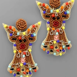 Golden Stella Rudolph Beaded Earrings Jewelry