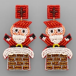 Golden Stella Santa Chimney Earrings Jewelry