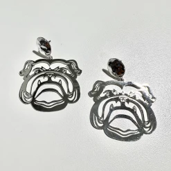 Golden Stella Metal Bulldog Cutout Earrings
