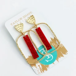 Taylor Shaye Designs Sparkly Rectangle Hoops Jewelry