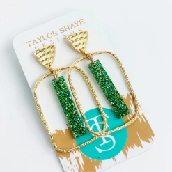 Taylor Shaye Designs Sparkly Rectangle Hoops Jewelry
