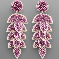 Golden Stella Jewelry Beaded Leaf Earrings - Elegant Handcrafted Accessories 8 Golden Stella Jewelry Beaded Leaf Earrings