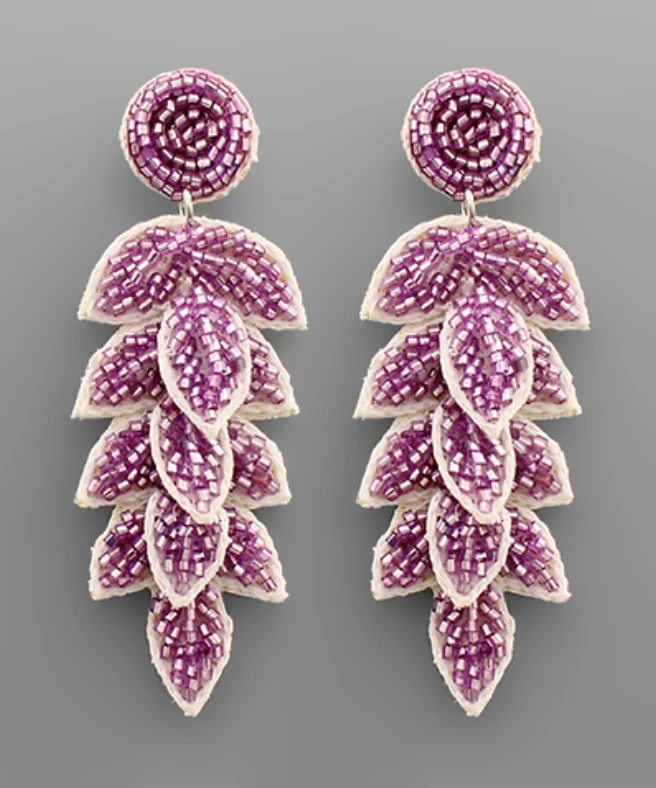 Golden Stella Jewelry Beaded Leaf Earrings - Elegant Handcrafted Accessories 5 Golden Stella Jewelry Beaded Leaf Earrings