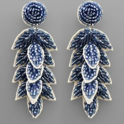 Golden Stella Jewelry Beaded Leaf Earrings - Elegant Handcrafted Accessories 9 Golden Stella Jewelry Beaded Leaf Earrings