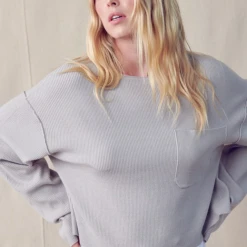 &Merci Shay Ribbed Knit Sweater Tops