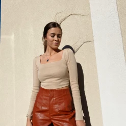 Glam Carrie High Waisted Leather Shorts