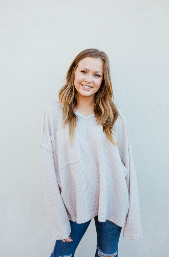 Fantastic Fawn Lucy Waffle Knit Top - Soft Long Sleeve Women's Tops for Casual Wear 6 Fantastic Fawn Lucy Waffle Knit Top