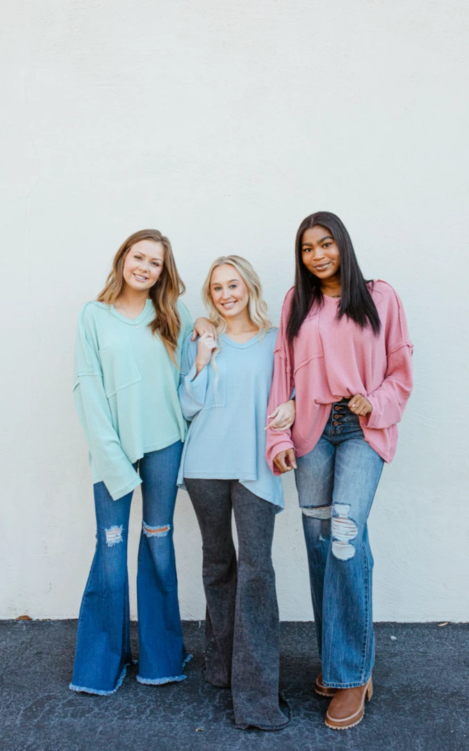 Fantastic Fawn Lucy Waffle Knit Top - Soft Long Sleeve Women's Tops for Casual Wear 3 Fantastic Fawn Lucy Waffle Knit Top