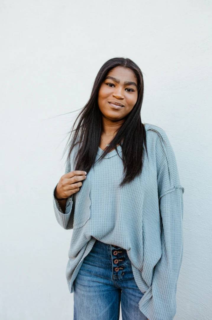 Fantastic Fawn Lucy Waffle Knit Top - Soft Long Sleeve Women's Tops for Casual Wear 4 Fantastic Fawn Lucy Waffle Knit Top