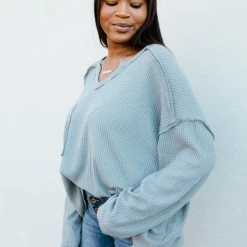 Fantastic Fawn Lucy Waffle Knit Top - Soft Long Sleeve Women's Tops for Casual Wear 12 Fantastic Fawn Lucy Waffle Knit Top