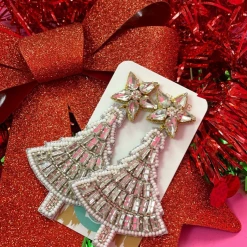 Taylor Shaye Designs Jewelry Beaded Crystal Christmas Tree Earrings