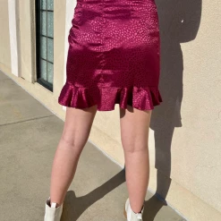 She + Sky Frankie Satin Ruched Skirt