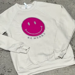 Oat Collective Tops Smiley Be Merry Pullover