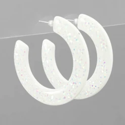 Golden Stella Glitter Open Hoops Jewelry