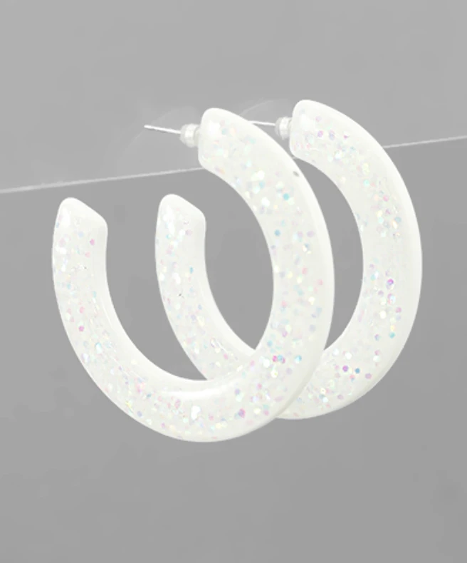 Golden Stella Glitter Open Hoops - Elegant Jewelry Earrings for Women 3 Golden Stella Glitter Open Hoops Jewelry