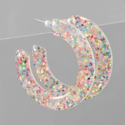 Golden Stella Glitter Open Hoops - Elegant Jewelry Earrings for Women 11 Golden Stella Glitter Open Hoops Jewelry