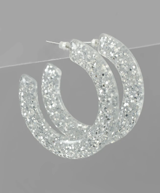 Golden Stella Glitter Open Hoops - Elegant Jewelry Earrings for Women 7 Golden Stella Glitter Open Hoops Jewelry