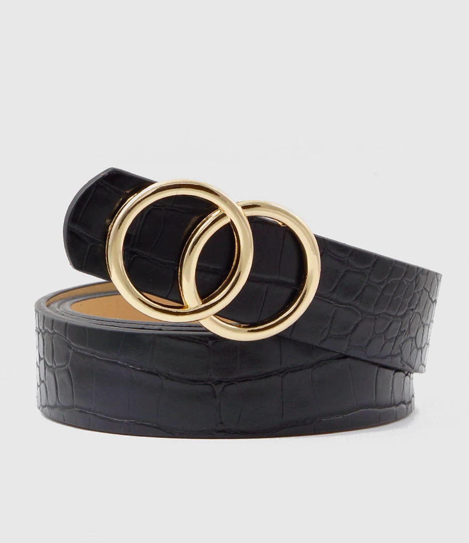 TRENDY Double Buckle Leather Belt for Men & Women - Stylish Wholesale Belts 3 TRENDY Wholesale Belts Double Buckle Leather Belt