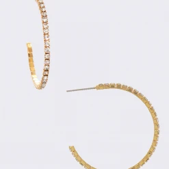 TRENDY Wholesale Jewelry Lightweight Rhinestone Hoop Earrings