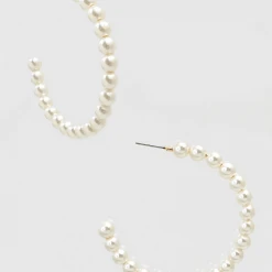 TRENDY Wholesale Pearl Beaded Hoops